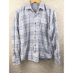 Peter Millar Men’s Size Lg Light Colored Plaid Long Sleeve Button Up